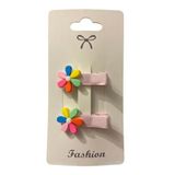 GİDEGO ACCESSORIES Figürlü Kız Çocuk Saç Tokası, 2'li Set (Renkli Papatya)