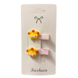 GİDEGO ACCESSORIES Figürlü Kız Çocuk Saç Tokası, 2'li Set (Taç)