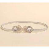 GİDEGO ACCESSORIES Gümüş Renk Metal Tokalı Elastik Kemer