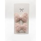 GİDEGO ACCESSORIES İkili Kelebek Fiyonk Toka, Pembe, Stil-2