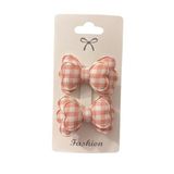 GİDEGO ACCESSORIES İkili Kelebek Fiyonk Toka, Pembe, Stil-3