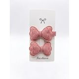 GİDEGO ACCESSORIES İkili Kelebek Fiyonk Toka, Pembe, Stil-4