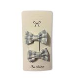GİDEGO ACCESSORIES Kareli Fiyonk Klipsli Toka, Mavi-Beyaz, Tek Ebat