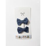 GİDEGO ACCESSORIES Keten Fiyonk Klipsli Toka, Lacivert, Tek Ebat