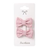 GİDEGO ACCESSORIES Keten Fiyonk Klipsli Toka, Tatlı Pembe, Tek Ebat