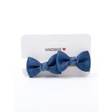 GİDEGO ACCESSORIES Mavi Mini Fiyonk Kurdele Saç Tokası, 2'li Set (Model-1)