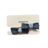 GİDEGO ACCESSORIES Mavi Mini Fiyonk Kurdele Saç Tokası, 2'li Set (Model-4)