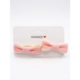 GİDEGO ACCESSORIES Pembe Mini Fiyonk Kurdele Saç Tokası, 2'li Set (Model-11)