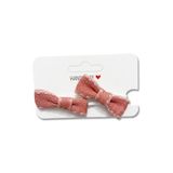 GİDEGO ACCESSORIES Pembe Mini Fiyonk Kurdele Saç Tokası, 2'li Set (Model-2)
