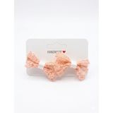 GİDEGO ACCESSORIES Pembe Mini Fiyonk Kurdele Saç Tokası, 2'li Set (Model-4)
