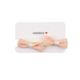 GİDEGO ACCESSORIES Pembe Mini Fiyonk Kurdele Saç Tokası, 2'li Set (Model-7)