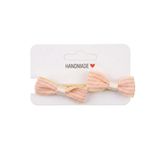 GİDEGO ACCESSORIES Pembe Mini Fiyonk Kurdele Saç Tokası, 2'li Set (Model-7)