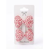 GİDEGO ACCESSORIES Pembe Seri Fiyonk Saç Tokası, Kumaş Kelebek Tasarım, Büyük Boy, 2'li Set (Stil-2)