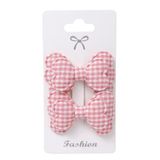 GİDEGO ACCESSORIES Pembe Seri Fiyonk Saç Tokası, Kumaş Kelebek Tasarım, Büyük Boy, 2'li Set (Stil-4)