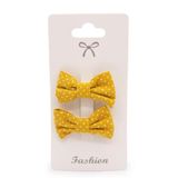 GİDEGO ACCESSORIES Puantiyeli Fiyonk Klipsli Toka, Sarı, Tek Ebat