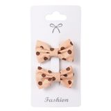 GİDEGO ACCESSORIES Puantiyeli Fiyonk Klipsli Toka, Somon, Tek Ebat