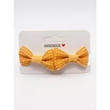 GİDEGO ACCESSORIES Sarı Mini Fiyonk Kurdele Saç Tokası, 2'li Set (Model-6)