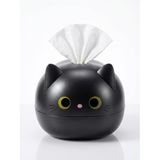 GİDEGO ACCESSORIES Sevimli Kedi Tasarımlı Mendil Kutusu (Siyah)