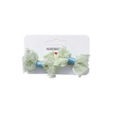 GİDEGO ACCESSORIES Yeşil Mini Fiyonk Kurdele Saç Tokası, 2'li Set (Model-1)
