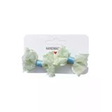 GİDEGO ACCESSORIES Yeşil Mini Fiyonk Kurdele Saç Tokası, 2'li Set (Model-1)
