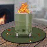 GIESIOE Solo Soba Mesa/XL Masa Üstü Ateş Çukuru için 20'' Ateş Çukuru Matı, Masa Üstü Ateş Çukuru için 4 Katmanlı Yanmaz Isıya Dayanıklı Izgara Altında Mat, Temizlemesi Kolay Su Geçirmez ve Masa Üstü Koruması