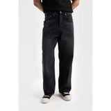 Giesto Baggy Jean Erkek Günlük Pantolon Desenli Antrasit Renk 100% Cotton Bol Kesim - 2XL
