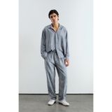 GIESTO ERKEK OVERSIZE EFEKTLİ KADİFE MAVİ GÖMLEK