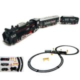 Giffy / 23 Parça Işıklı Klasik Tren Seti 96Cm 3 Farklı Ray Modeli Pilli Retro Tren raylı oyuncak full fonksiyon çocuklar için eğitici