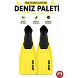 Giffy Deniz Paleti Yüzücü Paleti File Çantalı Profesyonel Yüzme Paleti Dalış - Tüm Bedenler - 34 - 35 - Sarı