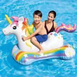 Giffy Dev Unicorn Deniz Yatağı Şişme Binici Ada Tutmaçlı Havuz ve Deniz Botu 3 Boy Seçeneğiyle - Beyaz - 163x86 cm