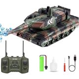 Giffy Oyuncak 2.4 Ghz Uzaktan Kumandalı Su Atan Askeri Tank 1200 Mah Bataryalı Full Fonksiyon Gövdesi Dönen Ateş Eden Sesli ve Işıklı Tank - Yeşil