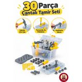 giffy Oyuncak 30 Parça Çantalı Oyuncak Tamir Seti Çekiç Tornavida Pense Anahtar Testere Vidalama Çivi Çakma Vidalama Oyunu Çocuk Alet Seti