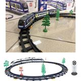 Giffy Oyuncak 30 Parça Manyetik Uzaktan Kumandalı Tren Sesli Işıklı Pilli Mıknatıs Bağlantılı Istasyon Özellikli Tren Seti 30 Parça - Gri - Mavi