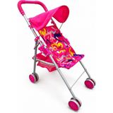 Giffy Oyuncak Bebek Arabası Katlanabilir Metal Puset Gölgelikli Sepetli Beşikli ve Baston 4 Farklı Model Seçeneği - Pembe - Açık Pembe