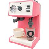 Giffy Oyuncak Buharlı Sesli Işıklı Kahve Makinesi Pilli Gerçekçi Su Akışlı Renk Değiştiren Bardaklı Mini Barista Seti - Pembe