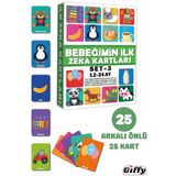 giffy Oyuncak Eğitici Bebeğimin İlk Zeka Kartları Bebekler İçin Resimli İlk Aktivite Zeka Kartı 12-24 Ay