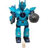 Giffy Oyuncak Interaktif Pilli Sesli Işıklı ve Müzikli Buhar Çıkartan Hareketli Pilli Robot 34 cm - Buhar Atan Müzikli Robot (Kırmızı-Turkuaz)