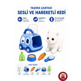 giffy Oyuncak Kedi Taşıma Çantalı Sesli Hareketli Pilli, Emekleme Oyuncağı Aksesuarlı Çocuklar İçin Eğitici Hayvan Sevgisi