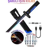 Giffy Oyuncak Kıvılcım Efektli Rgb 44 cm Kılıç Şarjlı Ses Efektli 8 Farklı Değişen Işıklı - Turuncu - Mavi