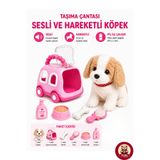 giffy Oyuncak Köpek Taşıma Çantalı Sesli Hareketli Pilli, Emekleme Oyuncağı Aksesuarlı Çocuklar İçin Eğitici Hayvan Sevgisi