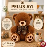 Giffy Oyuncak Peluş Ayı 30 cm Ayıcık Uyku ve Oyun Arkadaşı Yumuşak Hediyelik Sevimli Bebek Yastığı Sevgili Hediyesi - Kahverengi