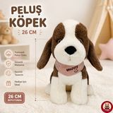 Giffy Oyuncak Peluş Kedi Köpek 26 cm Uyku ve Oyun Arkadaşı Yumuşak Hediyelik Sevimli Bebek Yastığı Sevgili Hediyesi - Kahverengi Uzun Kulak Köpek