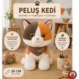 Giffy Oyuncak Peluş Kedi Köpek 26 cm Uyku ve Oyun Arkadaşı Yumuşak Hediyelik Sevimli Bebek Yastığı Sevgili Hediyesi - Turuncu Kedi