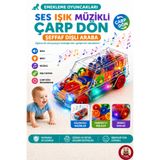 giffy Oyuncak Sesli Işıklı Müzikli Şeffaf Dişli Çarp Dön Oyuncak Araba – Pilli, Emekleme Oyuncağı, Hareketli Işıklı Bebek Arabası