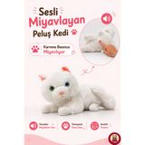 giffy Oyuncak Sesli Miyavlayan Peluş Kedi 36 CM Karnına Basınca Ses Çıkaran Yumuşak Peluş Oyuncak