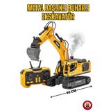 giffy Oyuncak Uzaktan Kumandalı Şarjlı Buharlı Ekskavatör 2.4 GHz Metal Başlıklı Paletli Kepçe 360° Dönen Gövde Sesli Işıklı Kapıları Açılan RC İş Makinesi