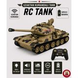 Giffy Oyuncak Uzaktan Kumandalı Tank Is-2 Model Sovyet Tankı Sesli LED Işıklı Müzikli Ses ve Atış Efektli Şarjlı Göndesi 360° Dönen Rc Tank 1:20 Ölçek 38 cm - Bej