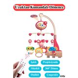 giffy Pilli Işıklı Müzikli Projektörlü Kumandalı Sabitlemeli Dönence Çıngıraklı Dişlikli Bebek Yatıştırıcı