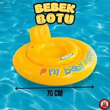 Giffy Sarı Bebek Flatörü 70 cm 6-18 Ay Için Kullanılır Oturaklı Şişme Havuz Deniz Oyuncağı Bebek Botu