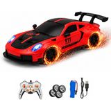 Giffy Uzaktan Kumandalı 4 Teker Kıvılcım Efektli Porsche Model Drift Arabası Şarjlı Işıklı Sesli Rc Spor Araba Sert Dayanıklı Malzemeden Üretilmiş - Kırmızı